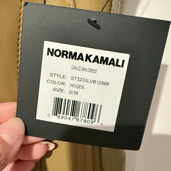 Norma Kamali Gracie Faux leather Mini Dress Size S $225 MSRP - Picture 8 of 12